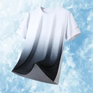 Simple Fashion Gradient Sports T Shirts Fashion Summer Short Sleeve 3D Printed Fitness T-shirts Casual Oversized Unisex Tees
